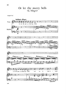 L'Allegro, il Penseroso, ed il Moderato, HWV 55: Or let the merry bells by Георг Фридрих Гендель