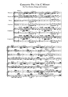 Концерт для двух клавесинов и струнных No.1 до минор, BWV 1060: Партитура by Иоганн Себастьян Бах