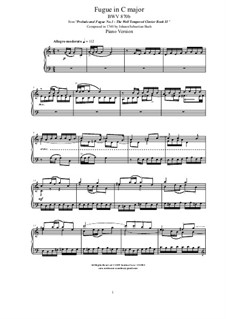 Прелюдия и фуга No.1 до мажор, BWV 870: Фуга by Иоганн Себастьян Бах