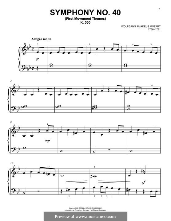 Часть I: Excerpt, for piano by Вольфганг Амадей Моцарт