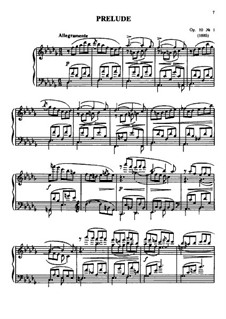 Три пьесы для фортепиано, Op.10: Прелюдия No.1 by Анатолий Лядов