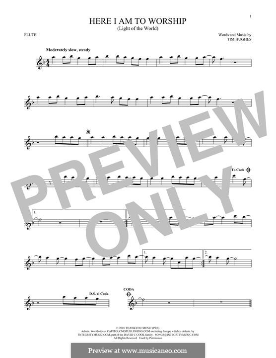 Here I am to Worship (Phillips, Craig & Dean): Для флейты by Tim Hughes