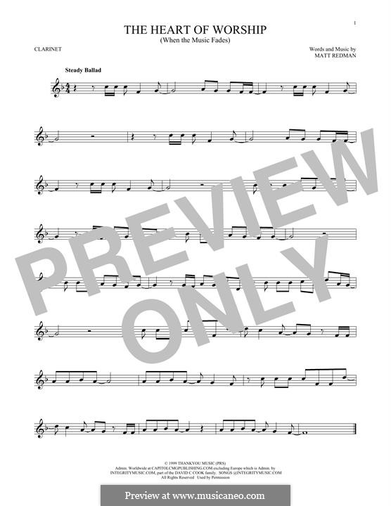 The Heart Of Worship (When The Music Fades): Для кларнета by Matt Redman