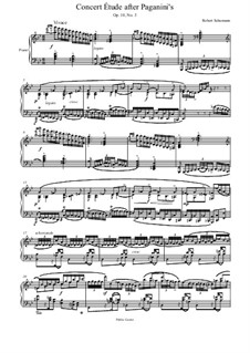 Шесть концертных этюдов по каприсам Паганини, Op.10: Этюд No.3 by Роберт Шуман