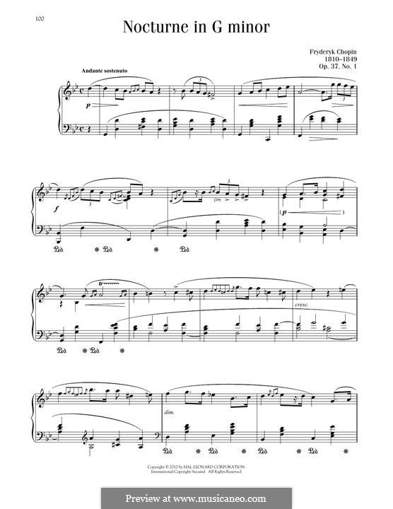 Ноктюрны, Op.37: No.1 in G Minor by Фредерик Шопен