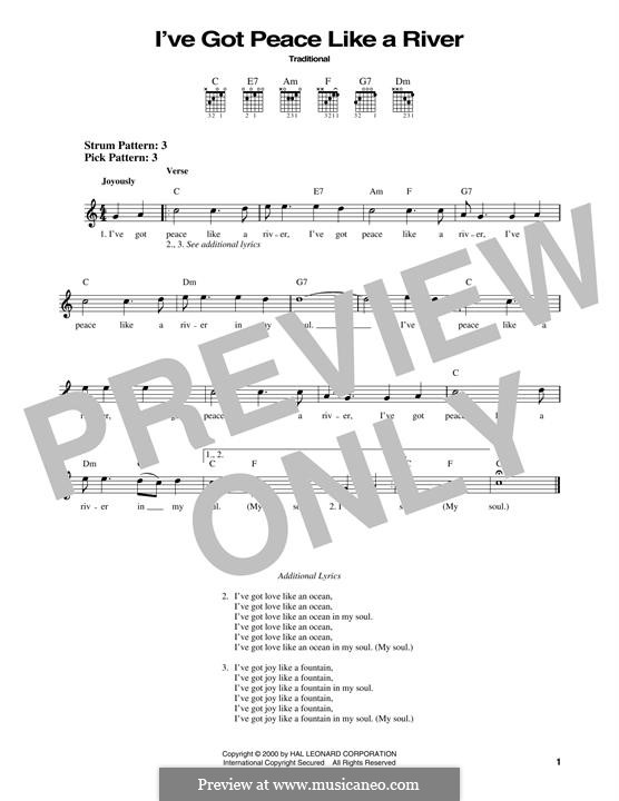 I've Got Peace Like a River: Для гитары by folklore