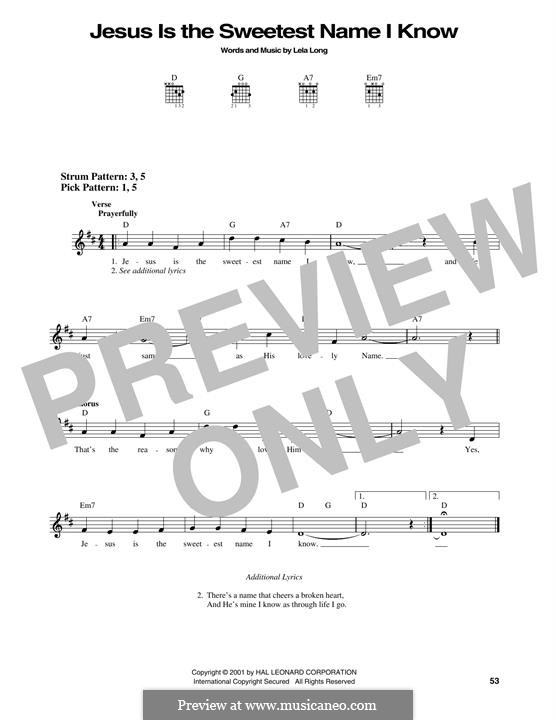Jesus is the Sweetest Name I Know: Для гитары by Lela Long