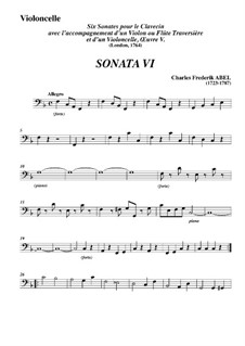 Трио-соната No.6, WK 122: Часть I – Партия виолончели by Карл Фридрих Абель