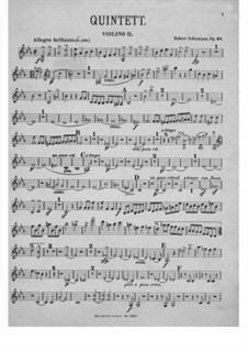 Фортепианный квинтет ми-бемоль мажор, Op.44: Скрипка II by Роберт Шуман