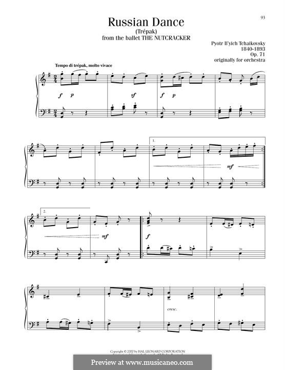 No.4 Русский танец (Трепак): Для фортепиано by Петр Чайковский