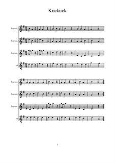 Kuckuck, Kuckuck, ruft's aus dem Wald: For recorders by folklore