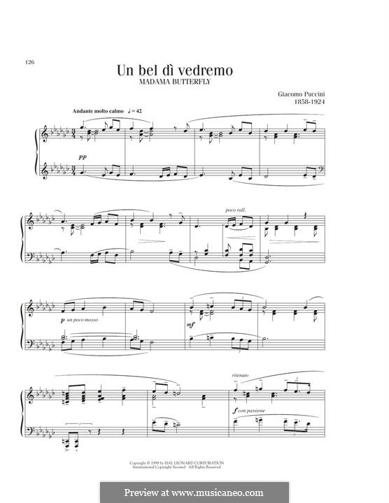 Un bel dí vedremo: Для фортепиано by Джакомо Пуччини