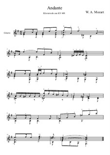 Концерт для фортепиано с оркестром No.23 ля мажор, K.488: Andante, for guitar by Вольфганг Амадей Моцарт