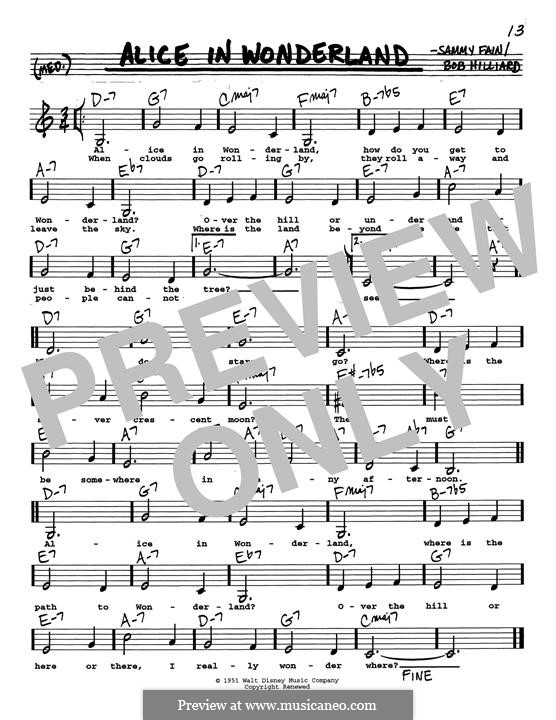 Alice in Wonderland (Bill Evans): Low Voice by Bob Hilliard, Sammy Fain