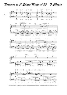 Ноктюрн до-диез минор, B.49 KK IVa/16: For piano with notation and fingering by Фредерик Шопен