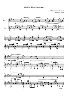 No.12 Kind im Einschlummern (Child Falling Asleep): For flute (or violin) and guitar by Роберт Шуман