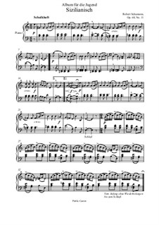 No.11 Сицилийская песенка: Для фортепиано by Роберт Шуман