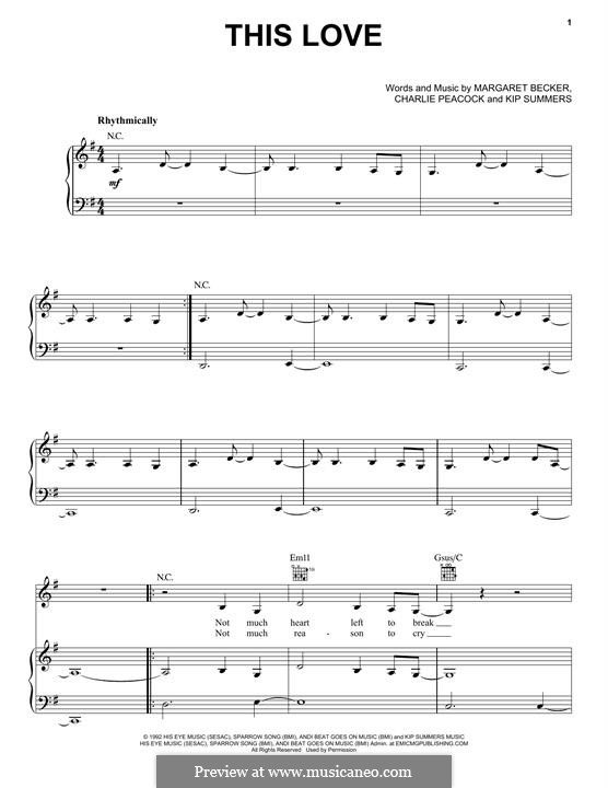 This Love: Для голоса и фортепиано (или гитары) by Charlie Peacock, Margaret Becker, Kip Summers