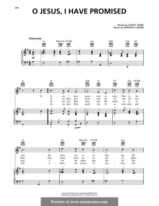 Oh Jesus I have promised (with variations): Для голоса и фортепиано (или гитары) by Arthur Henry Mann