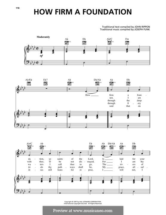 How Firm a Foundation: Для голоса и фортепиано (или гитары) by folklore