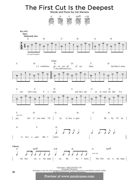 The First Cut Is the Deepest: Для гитары by Cat Stevens