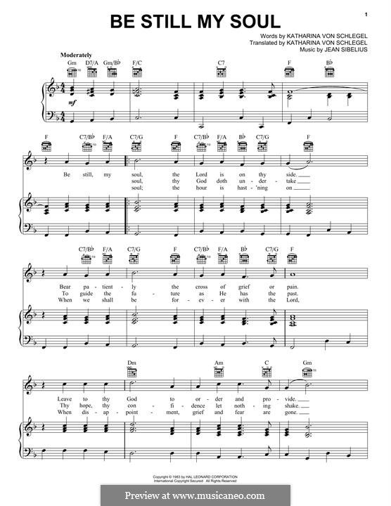 Be Still My Soul: Для голоса и фортепиано (или гитары) by Ян Сибелиус