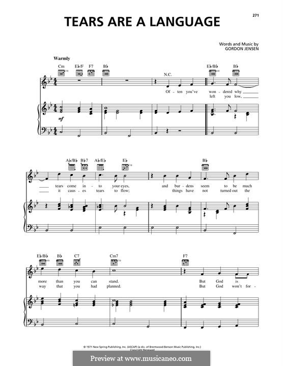 Tears Are A Language: Для голоса и фортепиано (или гитары) by Gordon Jensen