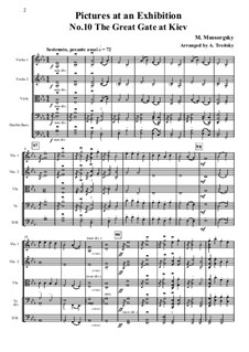 No.10 Богатырские ворота. В стольном городе во Киеве: Для струнных – партитура, партии by Модест Мусоргский