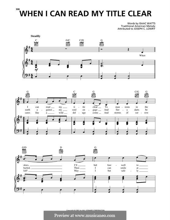 When I Can Read My Title Clear: Для голоса и фортепиано (или гитары) by folklore