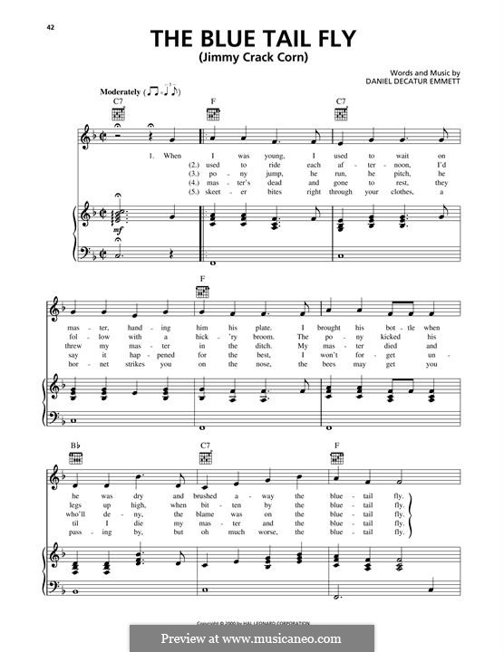 The Blue Tail Fly (Jimmy Crack Corn): Для голоса и фортепиано (или гитары) by Daniel Decatur Emmett