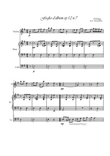 Лирические пьесы, Op.12: No.7 Album Leaf for violin, piano and cello by Эдвард Григ