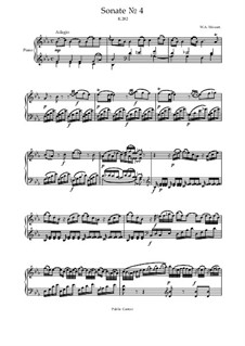 Соната для фортепиано No.4 ми-бемоль мажор, K.282: Для одного исполнителя by Вольфганг Амадей Моцарт