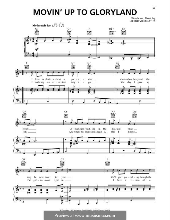 Movin' Up To Gloryland: Для голоса и фортепиано (или гитары) by Lee Roy Abernathy
