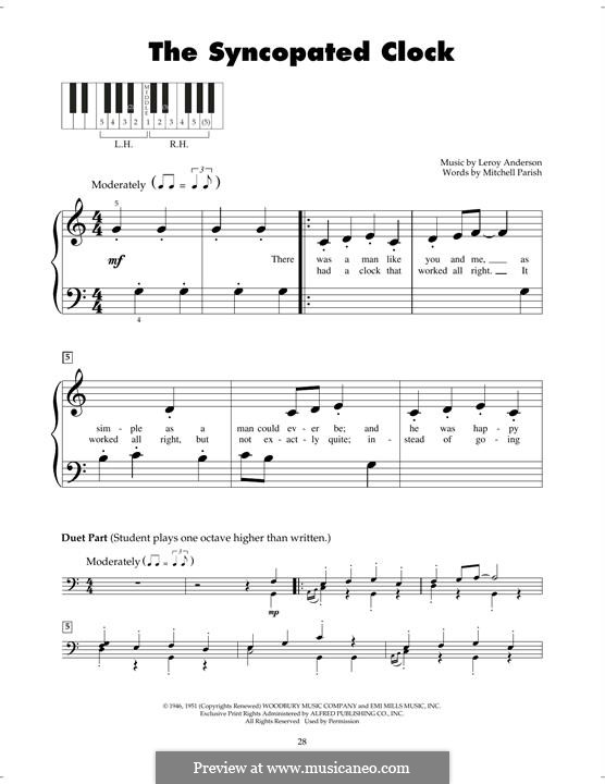 The Syncopated Clock: Для фортепиано by Лерой Андерсон