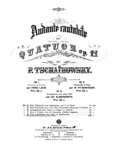 Струнный квартет No.1 ре мажор, TH 111 Op.11: Часть II, для контрабаса и фортепиано by Петр Чайковский