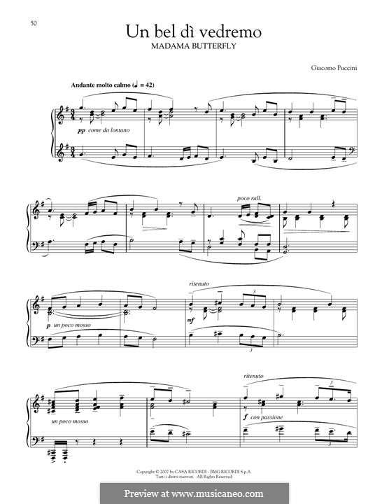 Un bel dí vedremo: Для фортепиано by Джакомо Пуччини