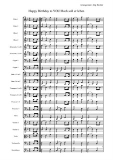 С днем рождения тебя: For full orchestra by Милдред  Хилл