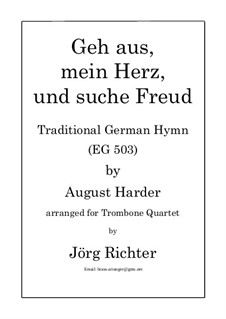 Geh aus mein Herz und suche Freud: Für Posaunenquartett by August Harder