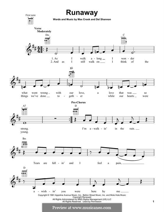 Runaway: Для укулеле by Del Shannon, Max Crook