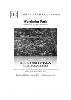 Wertheim Park: Bb clarinet, violin, double bass parts by Lori Laitman