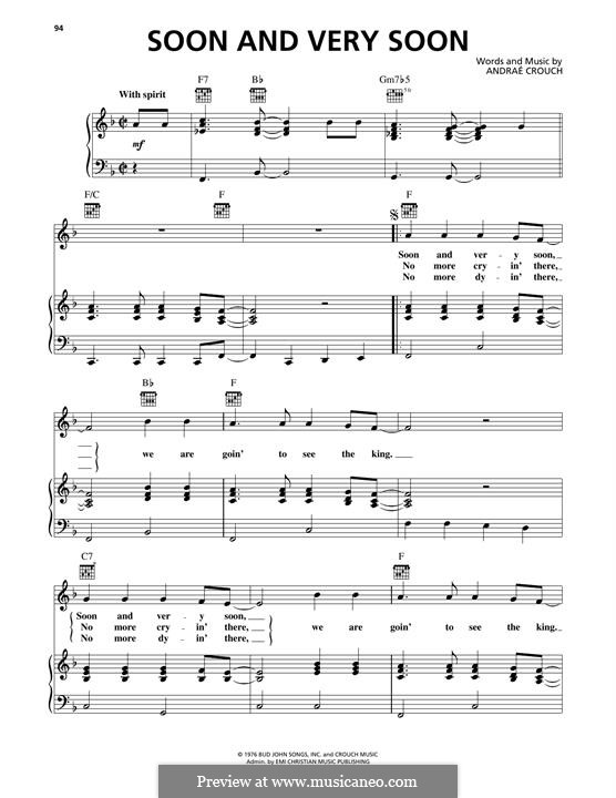 Soon and Very Soon: Для голоса и фортепиано (или гитары) by Andrae Crouch