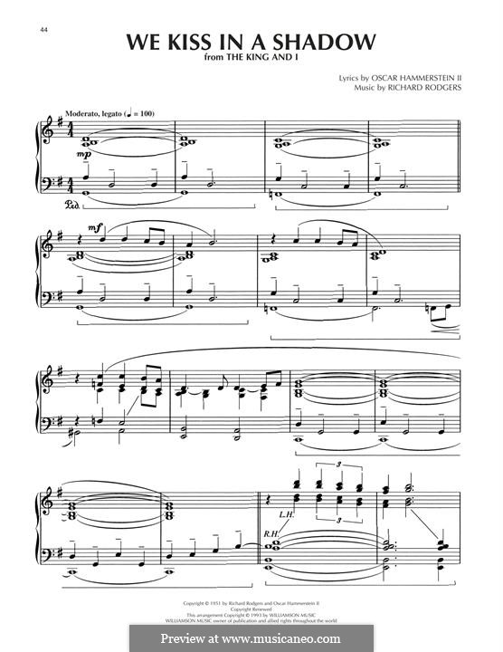 We Kiss in a Shadow (from The King and I): Для фортепиано by Richard Rodgers