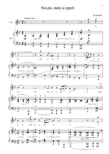 No, no, non si speri: Для голоса и фортепиано by Джакомо Кариссими