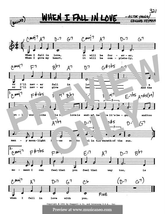 When I Fall in Love (Celine Dion): Low Voice by Victor Young