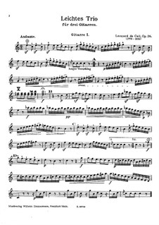 Трио для трех гитар, Op.26: Партии by Леонгард фон Калль