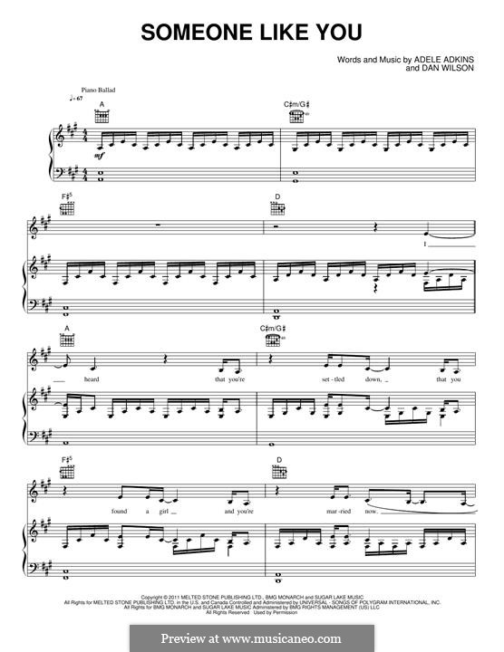 Someone Like You: Для голоса и фортепиано (или гитары) by Adele, Daniel Wilson