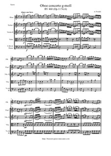 Six Concertos for Violin, Strings and Cembalo, Op.11: Concerto No.6 in G minor, RV 460 by Антонио Вивальди