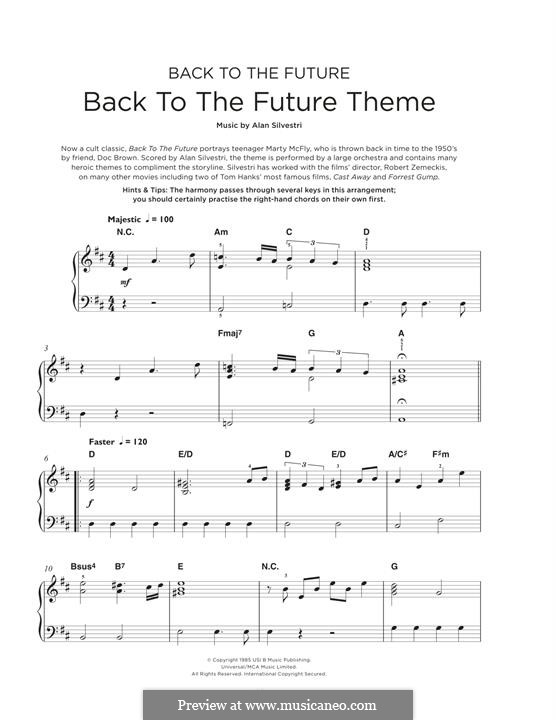 Back to the Future (Theme): Для фортепиано by Alan Silvestri