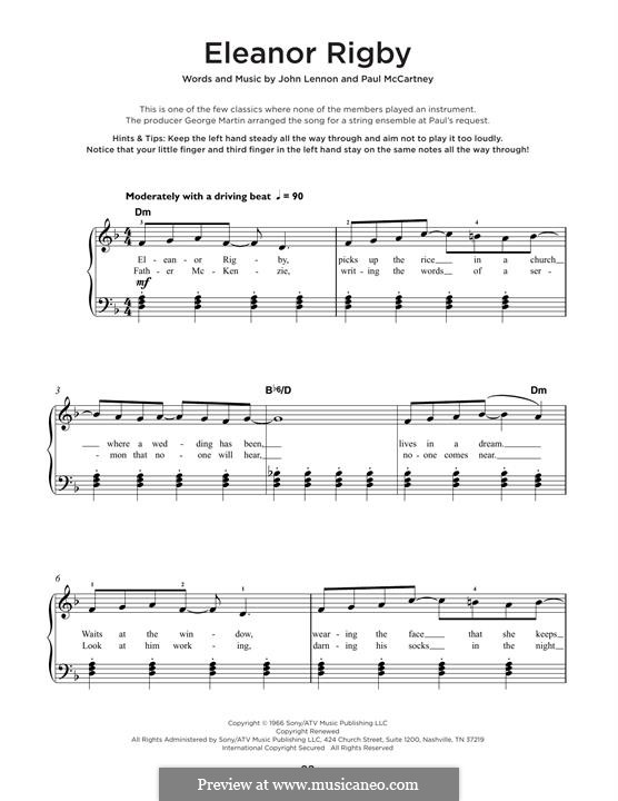 Piano version: Для одного исполнителя by John Lennon, Paul McCartney
