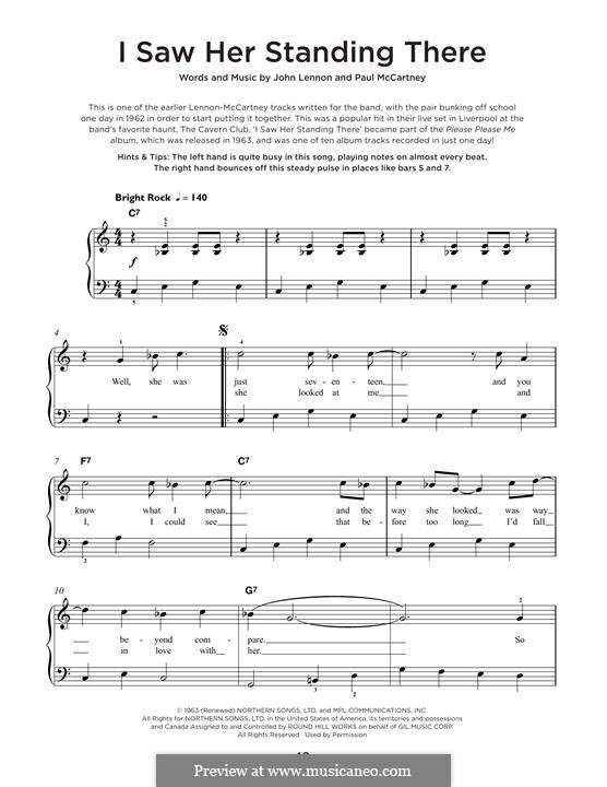 I Saw Her Standing There (The Beatles): Для фортепиано by John Lennon, Paul McCartney